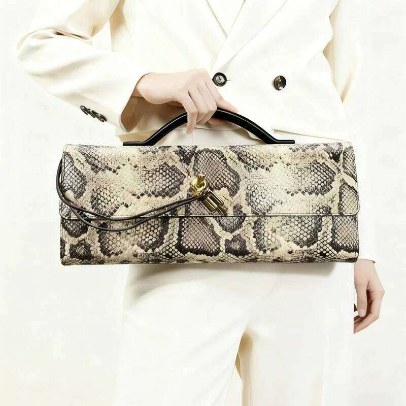 Design Top-Handle Bag For Women Evening Handbag Long Purse PU Snakeskin Pattern Crossbody Shoulder Bags Fashion Outfits