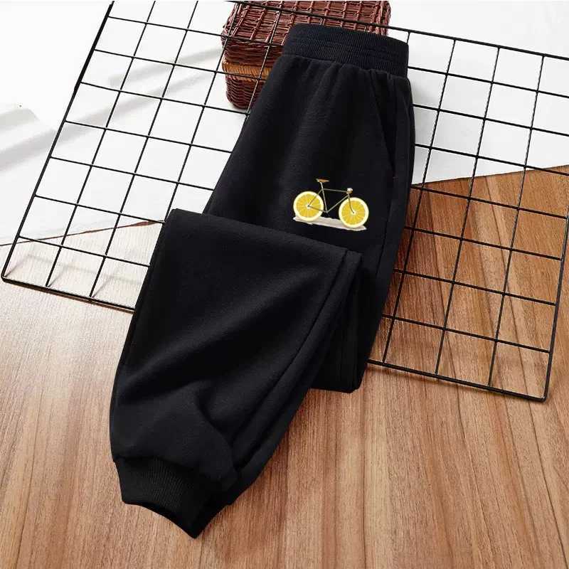 2024 Children Fruit Bicycle Trousers 313T Boys Girls Autumn Long Pant Jogging Sweatpants Cotton PantsT251027