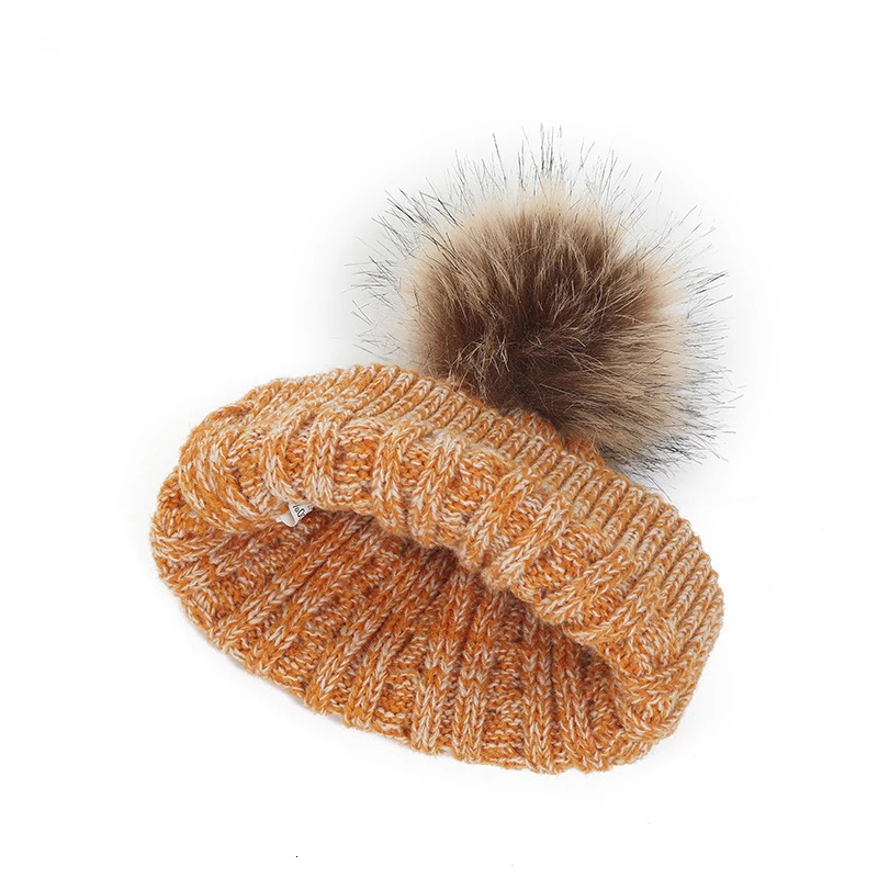 Baby Winter Hat Scarf Gloves Set Knitted Fur Ball Kids Beanie Cap for Girls Boys Accessories Infant Bonnet Toddler 15Y 251024