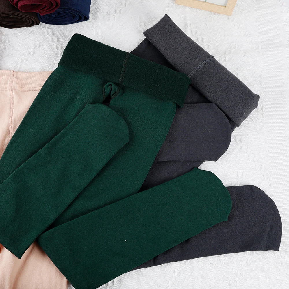 Women Winter Thermal Leggings Warm High Waist Slim Thicken Velvet Tight Pants Pantyhose Fleece Stretchy Leggings Stockings 251027