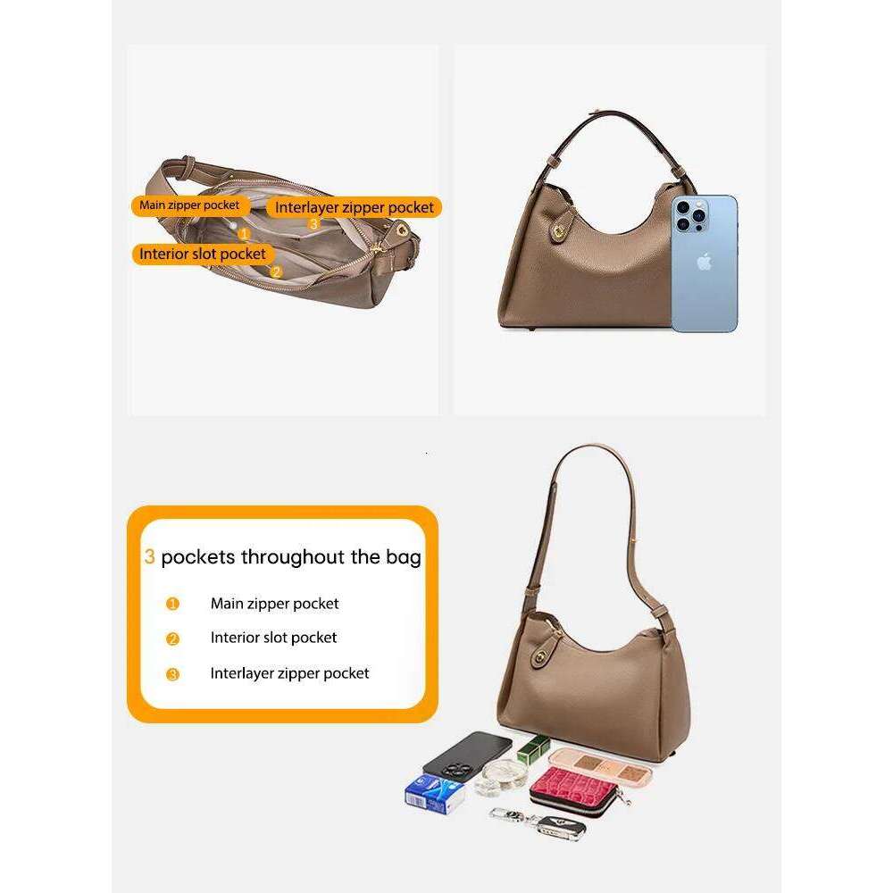 Zency 2024 New Retro Ing Color Fashion Women's Genuine Leather Handbag Shoulder Messenger Bag Cross Body Top Handl
