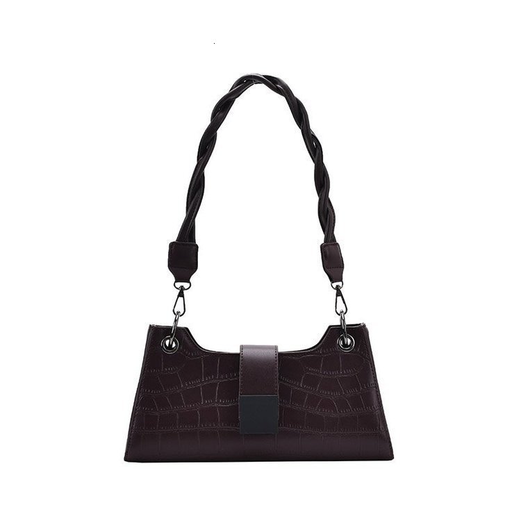 Retro fashion design handbag, winter new item, crocodile pattern, niche design, French elegant style, women's shoulder bag, trendy luxury designe