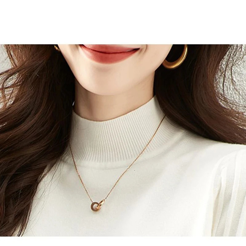 Women Half High Collar Base Sweater Autumn And Winter Casual Solid Knitted Tops Pit Stripe Long Sleeved Pullover Sweaters 251027