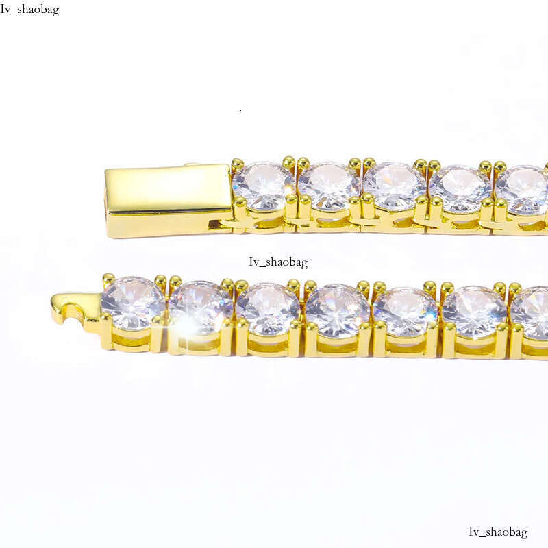 Hip Hop Tennis Chains Jewelry TopBling 5A Zircon Dia Necklaces Spring Clasp Real Gold Plated 3mm 4mm 5mm aaa