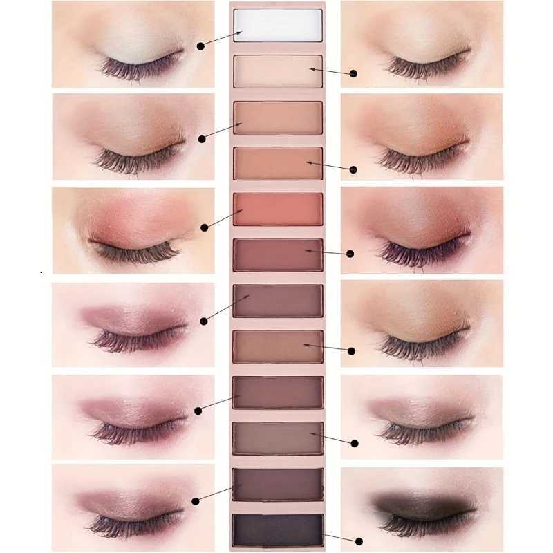 12Color Matte Shimmer Glitter Eye Shadow Palette Makeup Eye Beauty Eyeshadow Palettelong Lasting Nonsmudged Earth Color MakeupXJ251027