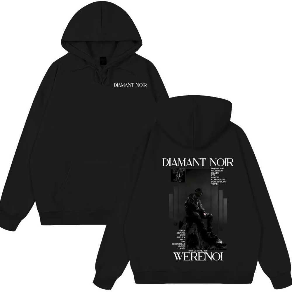 Casual hoodie by rapper WeRenoi Diamant black album mens hiphop hoodie retro streetwear W251027