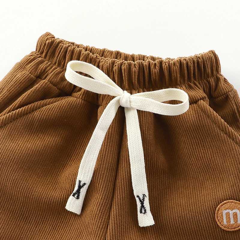 Kids Winter Fleece Thickened Pants Warm Trousers for Boys Girls 17 Years Letter Patch Cuffed SweatpantsT251027