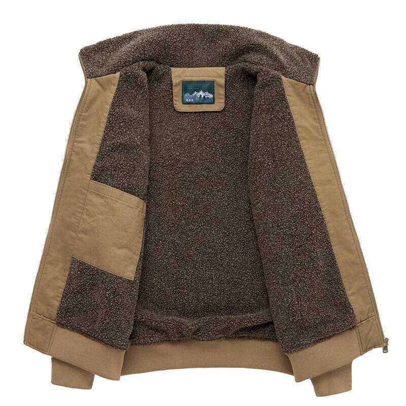 Retro Men's Cotton Jacket Autumn Winter Plus Veet Fashion Casual Male Coat Warm Windproof Trend Versatile Top Baseball Clothes