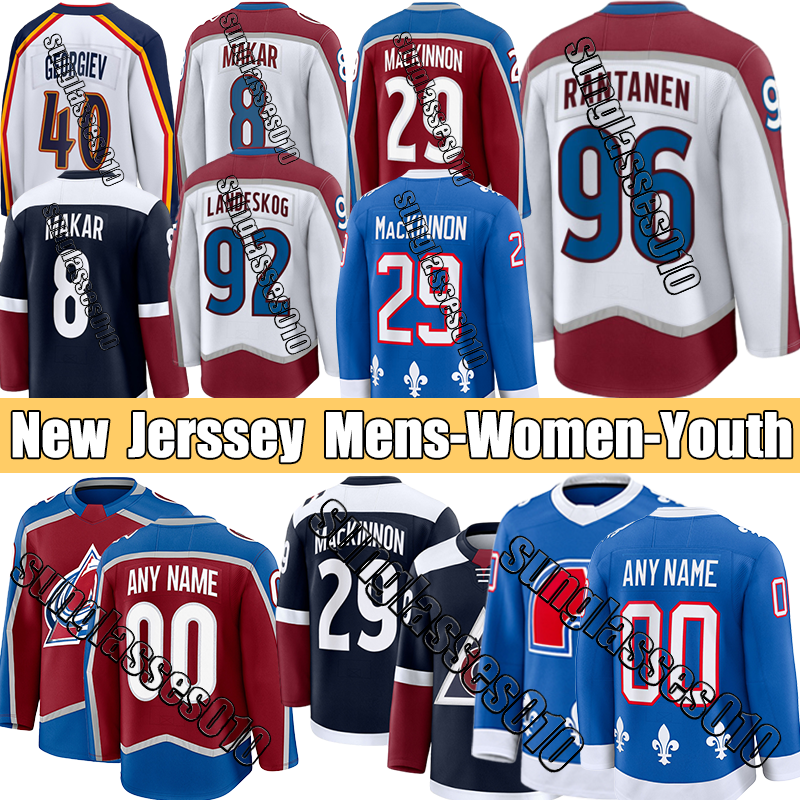 Hockey Jerseys Avalanchess Jersey #28 Wood Drouin Colton Mikko Jerseys Landeskog #96 Rantanen Brannstrom Sakic Jerseys #37 Mittelstadt Wood Forsberg #8 Makar Jerseys