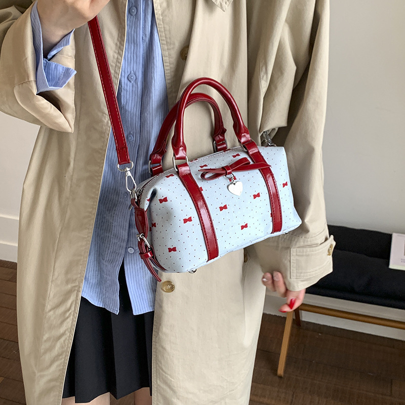 Free shipping designer bag Bowknot Color-Block Handheld Pillow Bag for Women New High-End Ballet Style Single Shoulder Crossbody Bag