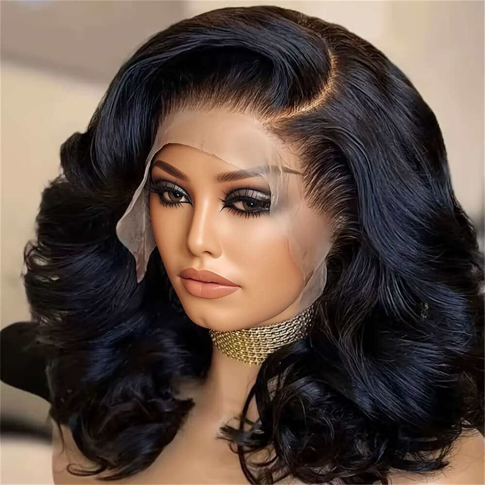 13X4 Lace Front Pre Plucked Glueless Short Bob Wigs Brazilian Body Wave Wear And Go Human Hair Wig