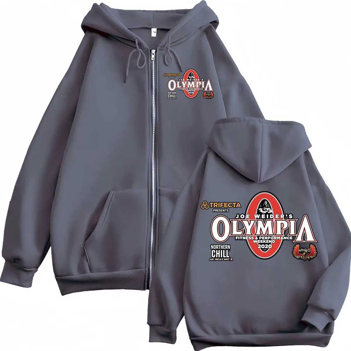 Olympia Gym Fitness Pump Cover Zipper Hoodie Men Women High Quality Zip Up Jacket Coat Autumn Winter Fashion Oversized Pullovers W251027