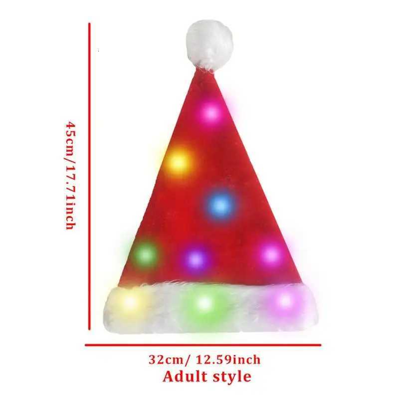 Merry Christmas LED lights Highend plush children adult Santa hat Christmas decorations Christmas supplies Luminous Santa hatW251027