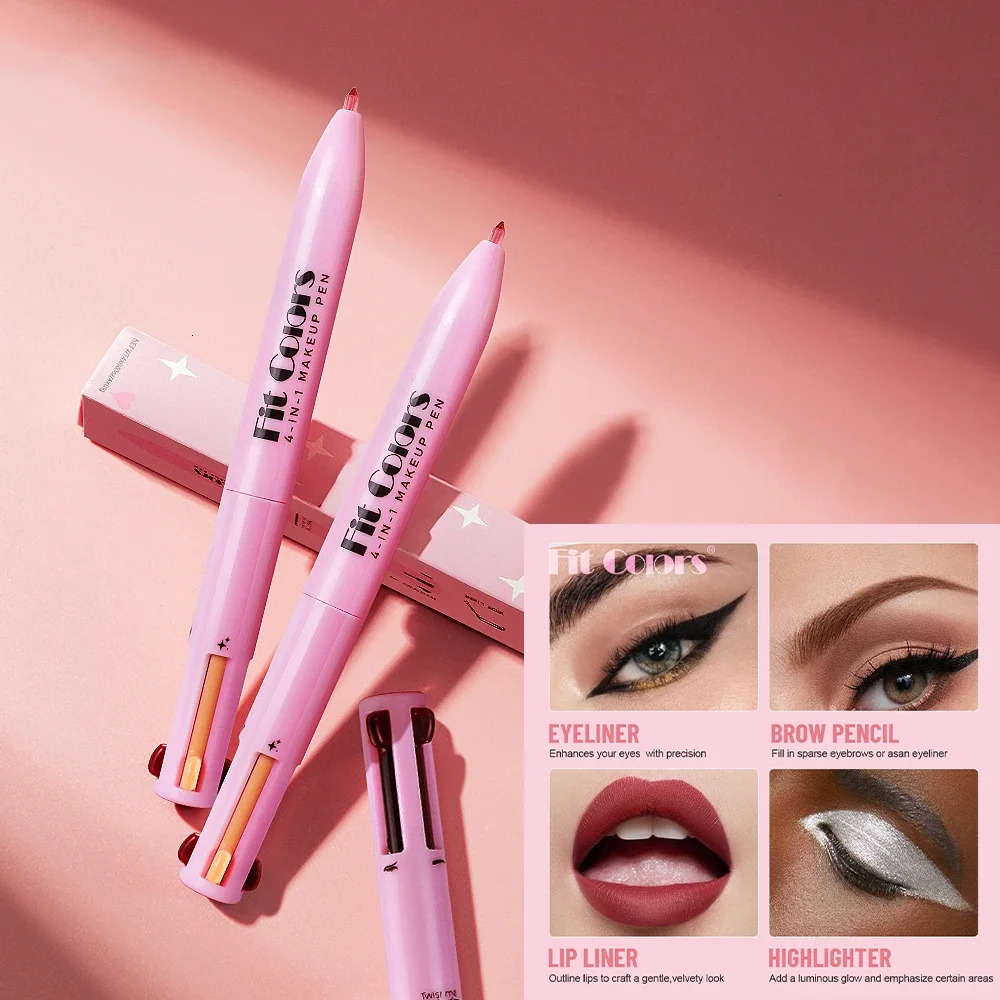 4in1 Multifunctional Lip Liner Eyeliner Eyebrow Highlighter Pencil Waterproof Lying Silkworm Stick Lasting Lazy Makeup Pen 251027