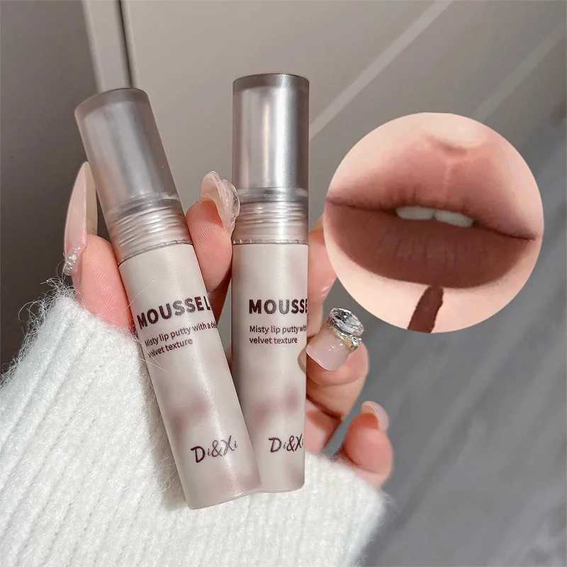 Matte Black Lipstick Waterproof Mousse Lip Mud Nude Brown Gothic Velvet Lip Gloss Moisturize Silky Gloss Nonstick Lip Makeup W251027