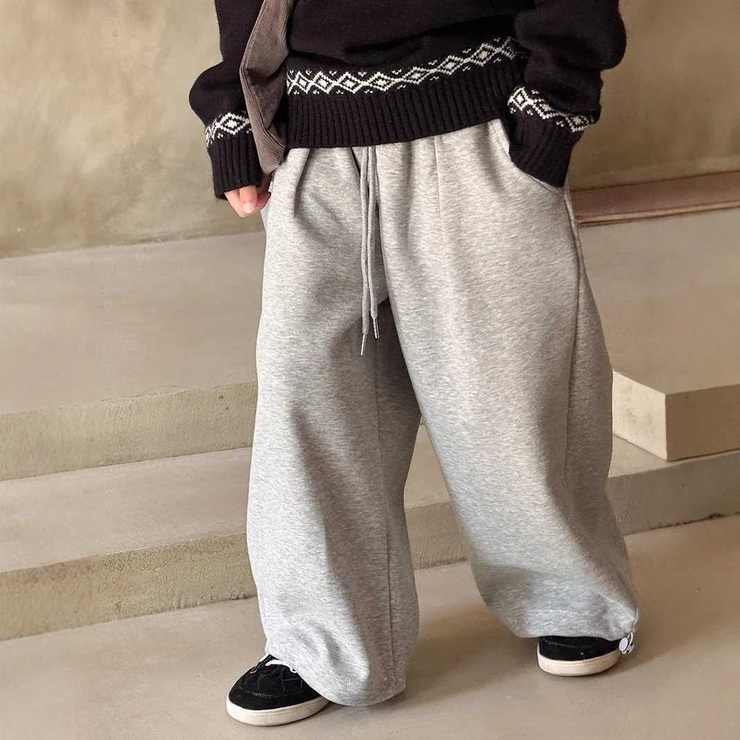 Boys Girls Spring Autumn Pants 2025 New Korean Fashion Sporty Solid Color Daily Trousers for 211Y KidsT251027