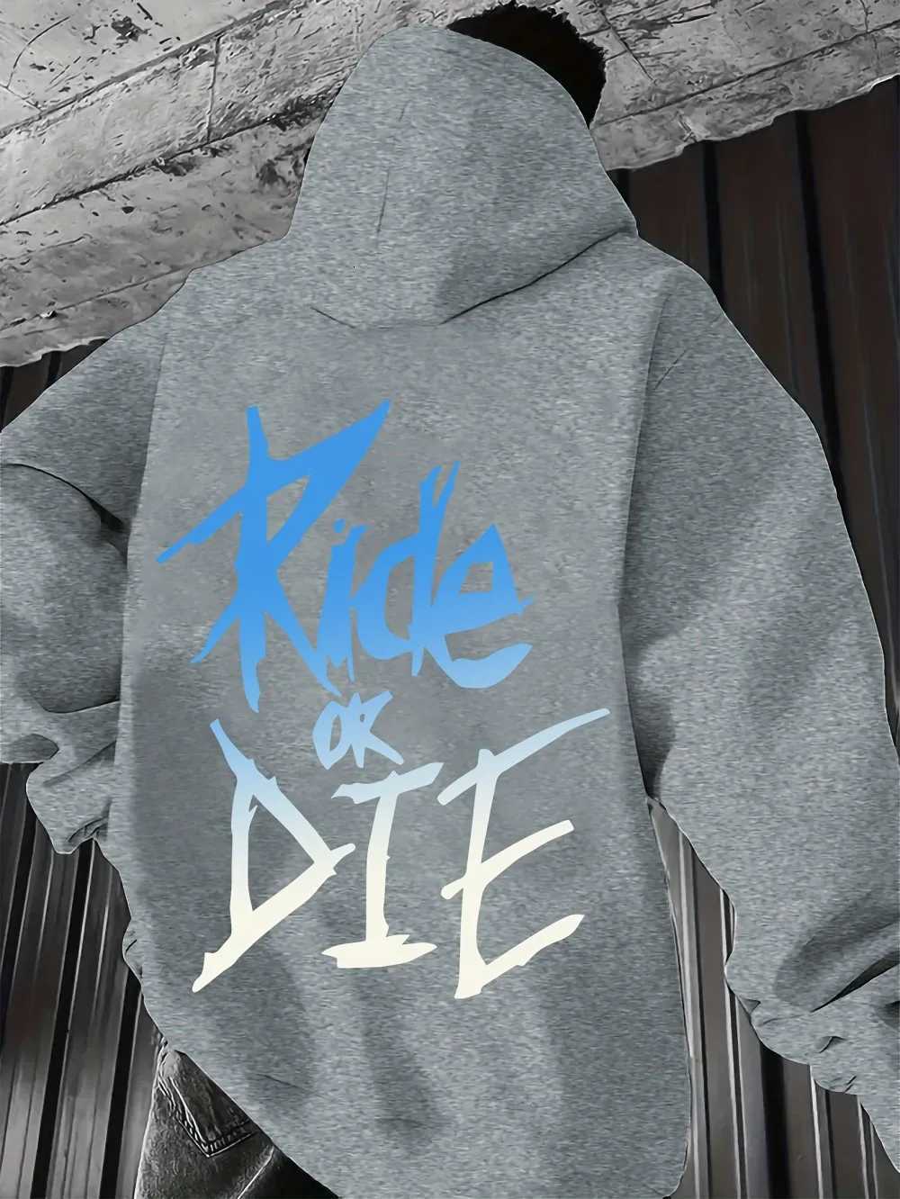 Autumn mens fashion letter print soft and slightly elastic comfortable hooded sweatshirt outdoor urban street style clothing W251027