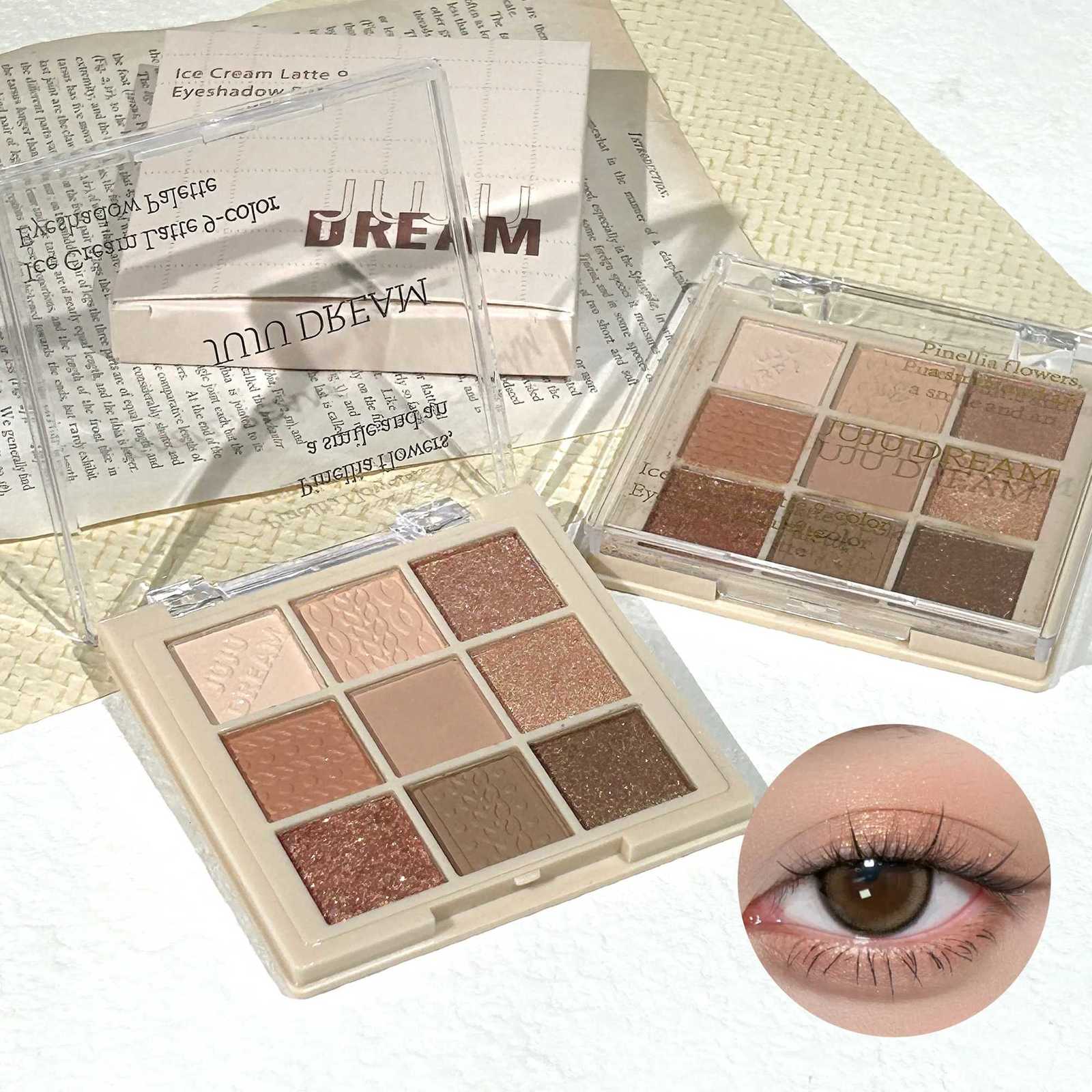 JUJU Dream 9 Color Eyeshadow Palette Matte And Shimmer Brown Eyeshadows Powder Long Lasting Blendable Eyeshadow CosmeticsXJ251027
