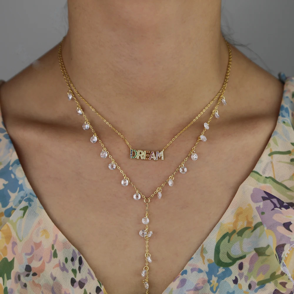 Fashion round zircon pendant Yshaped long chain necklace sexy ladies necklace jewelry gifts 251023