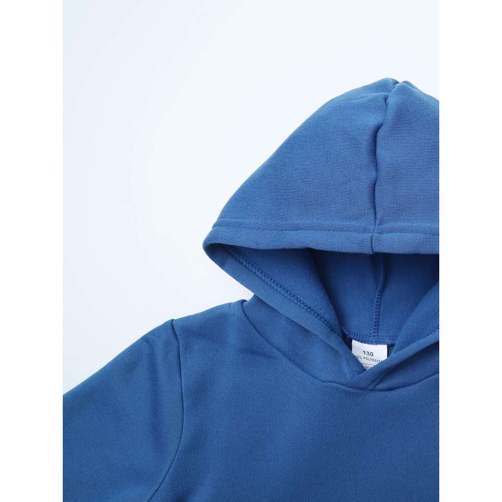 Boys' Hooded Sweatshirts With Smiling Face "Smile" Print - Cozy Long Sleeve Pullover Hoodies, Regular Fit Casual Winter Warmth, Front P