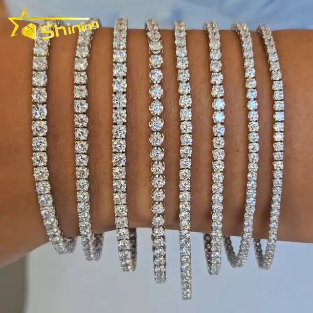 Customized Luxury Design Vintage Bracelets for Women Iced Out10K Soild Gold With Lab Grown Diamond Charm Tennis Bracelet