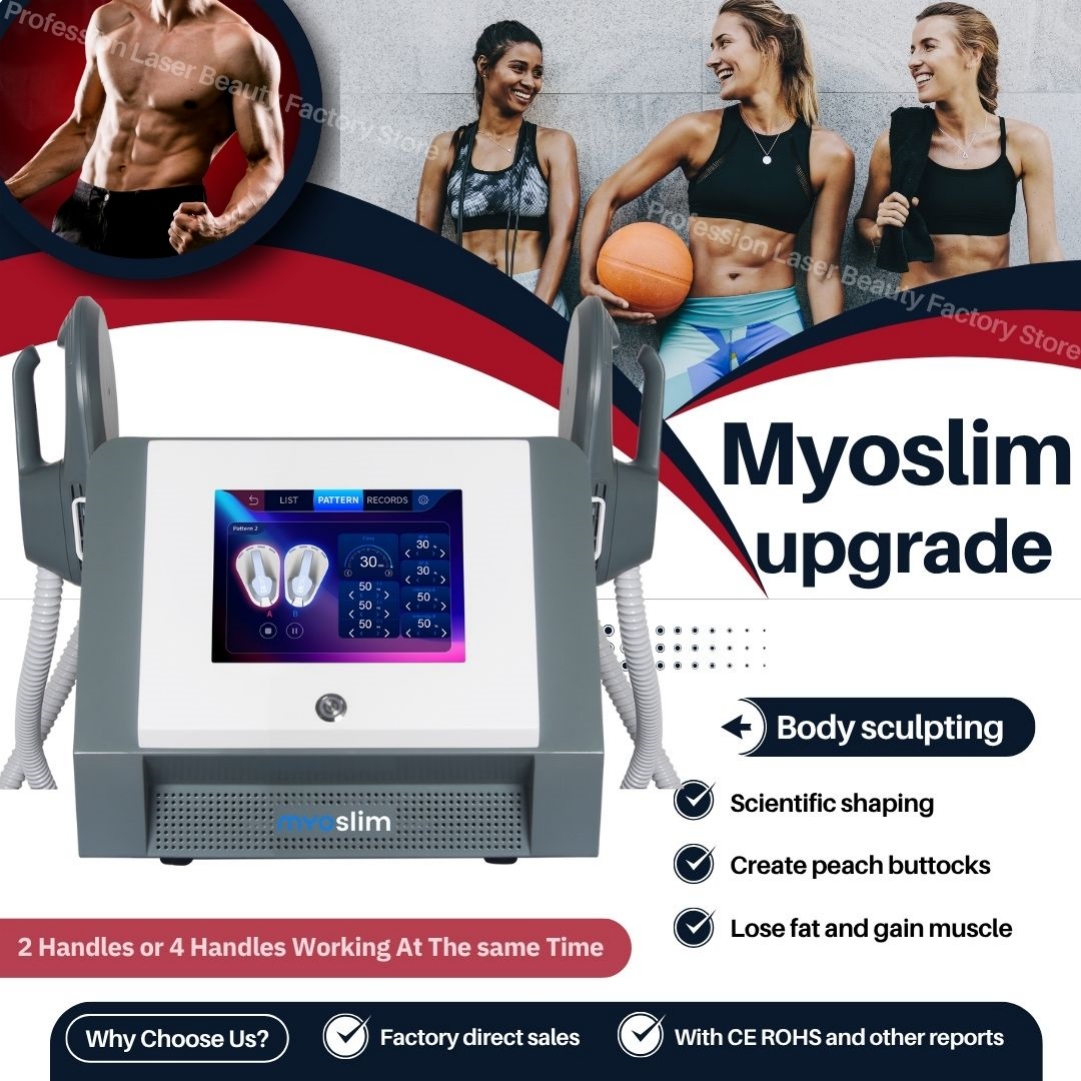 MYOSLIM EMS Body Contouring HI-emt 200HZ 15Tesla 6500W Fat Reduction And Muscle Building Machine For Salon Or Home