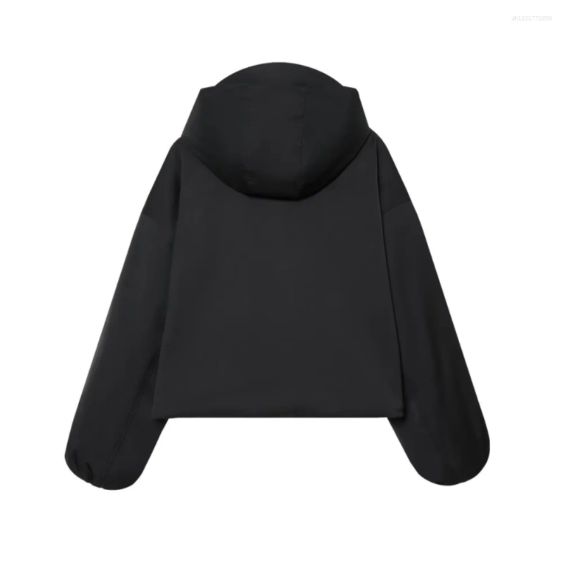 Women's Jackets Waterproof Loose Top Hooded Long Sleeve Zipper Button Pocket Elastic Rope Spring/Summer Fashion Jacket