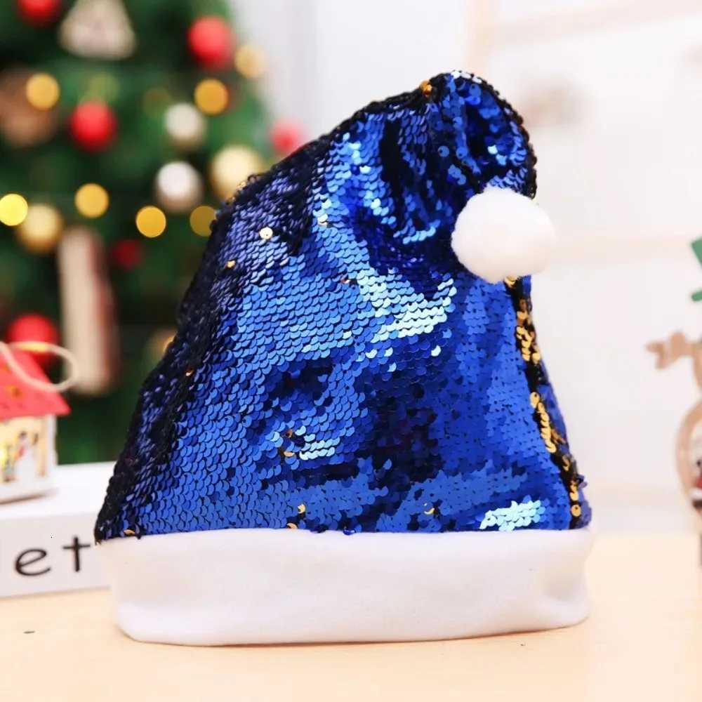 Festival Party Supplies Sequined Santa Hat Comfortable Soft Versatile Colorchanging Caps Colorchanging Christmas HatW251027