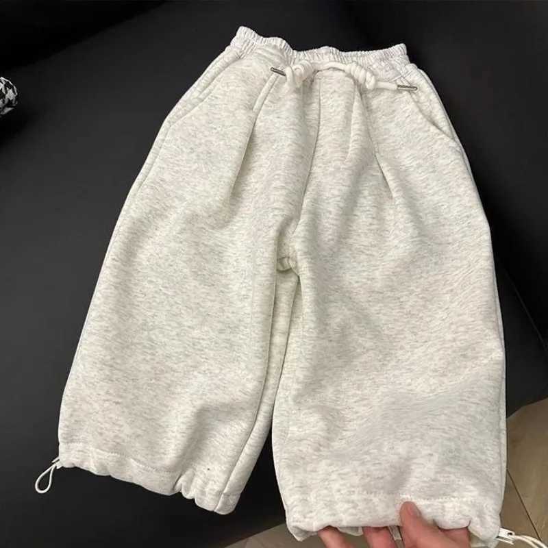Spring White Grey Girls Straight Pants Pant Children Trousers Boy Autumn New Sweatpants Kids Loose Casual Drawstring Pant 17YrsT251027
