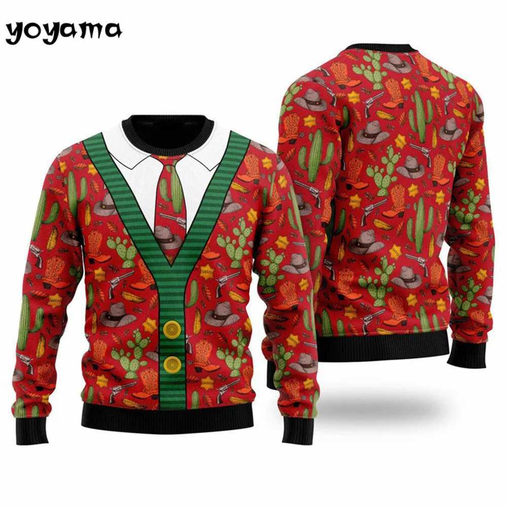 Fake Cardigan Christmas Man Hoodie 3D Printed New Year Party Xmas Sweatshirt Women Party Birthday Christmas Pullovers Winter Top W251027