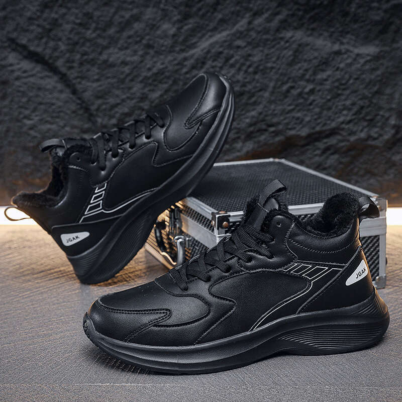 Quality Winter Warm Sports Shoes for Men, Fashionable Casual Outdoor Cotton Shoes, Wear-resistant Large Size 50, Versatile White Sneakers Designer Run