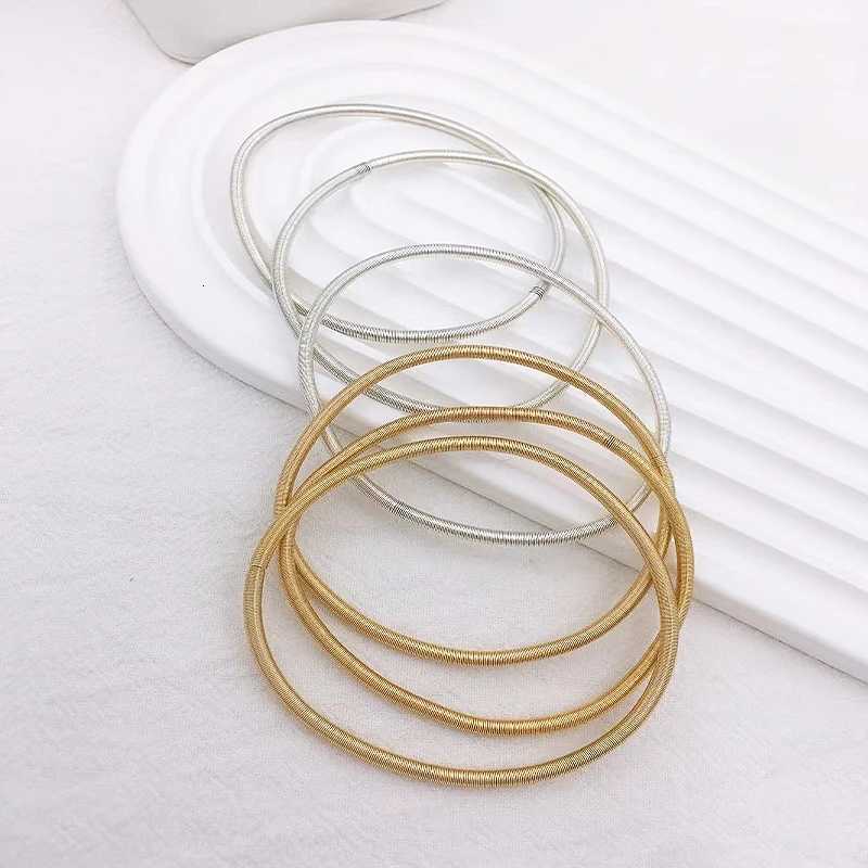 Friendship Spiral Tescopic Caon Elastic Bracet Set for Wen 2024 Fashion Gold Plated Spring Bracet Jewelry GiftsW251027