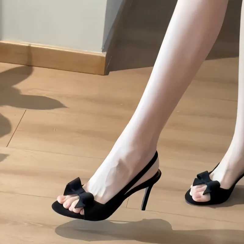 Womens Small Size Sandals 3440 New Pointed Fine Heel Open Toe Bow A Word with Temperament High Heels Elegant with Skirt ShoesXJ251027
