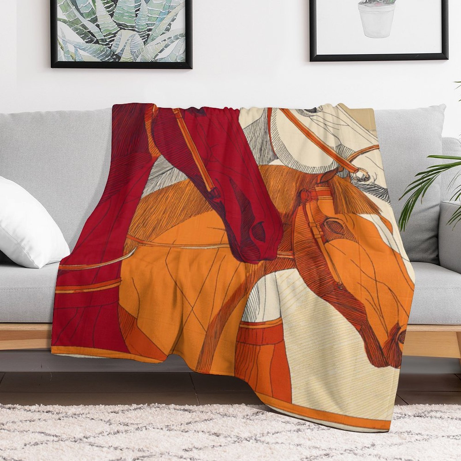 Custom H Designer Horse blanket blanket throw cashmere vibration blanket copert Home Travel Throw Summer Air Conditioner Beach home bedding blankets t