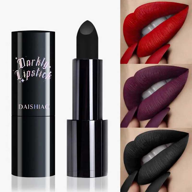 Halloween Dark Night Lipstick Waterproof and Longlasting Black Dark Purple Matte Lipstick Makeup Lip Cosmetics W251027