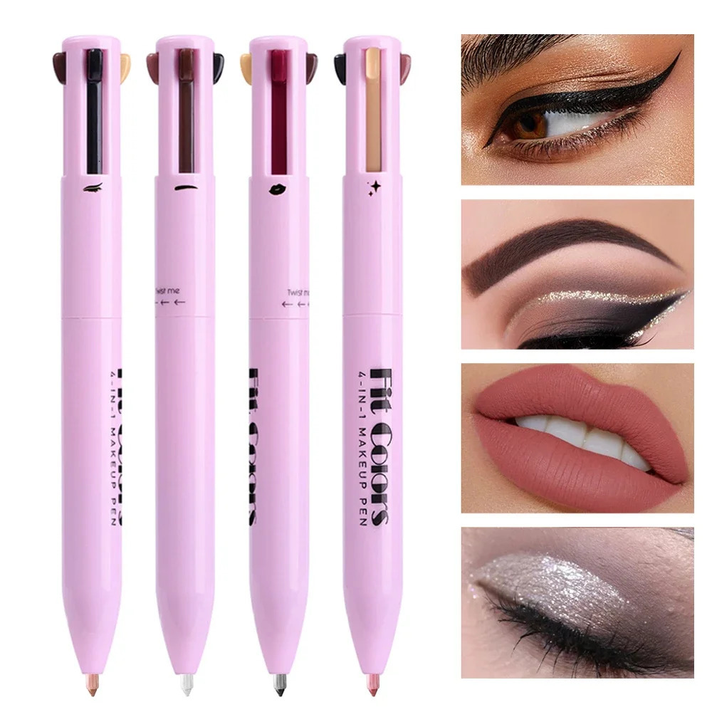 4in1 Multifunctional Lip Liner Eyeliner Eyebrow Highlighter Pencil Waterproof Lying Silkworm Stick Lasting Lazy Makeup Pen 251027