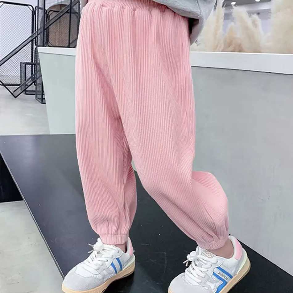 Durable and Soft Girls Joggers with Cartoon Embroidery Pants Great for Daily Wear and Sports Activities Kids PantsT251027