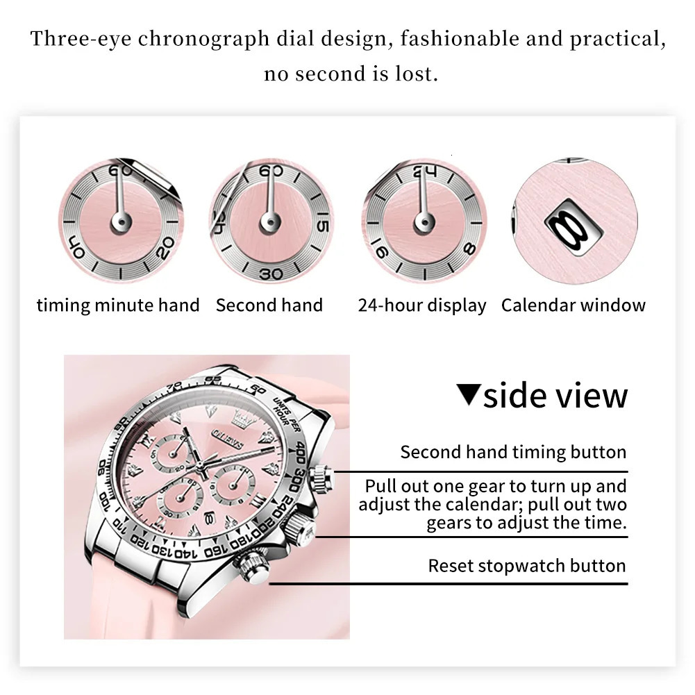 OLEVS 5618 Woman Watch Silicone Strap Original Quartz Watch for Women Auto Date Waterproof Chronograph Ladies Clock 251021