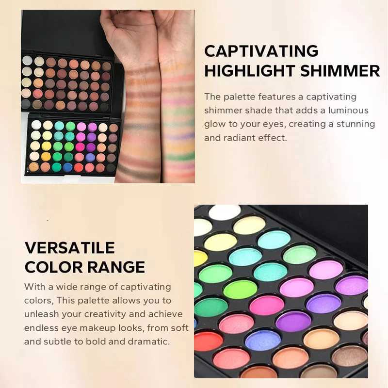 40Colors Glitter Eyeshadow Palette with Free 1Brushes Matte Waterproof Long Lasting Eyeshaow Powder Palette Cosmetics MakeUp KitXJ251027