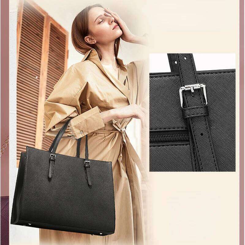 Women's Laptop Bag, Fashionable Computer Large Capacity Handbag, Office Lady Professional Business Work Briefcase, 15.6