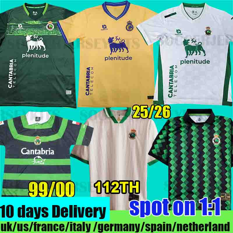 25 26 racing santander Camiseta de Futbol 99 00 away green strip soocer jerseys football shirts tops Racing de Santander 24-25 112th Anniversary Kit keeper gk