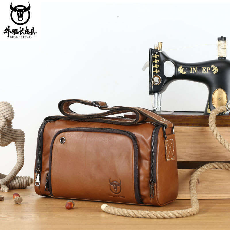 Captain Cow Leather Goods Top Layer Cowhide Large Capacity Single Shoulder Crossbody Horizontal Travel Casual Trendy Men S High Quality