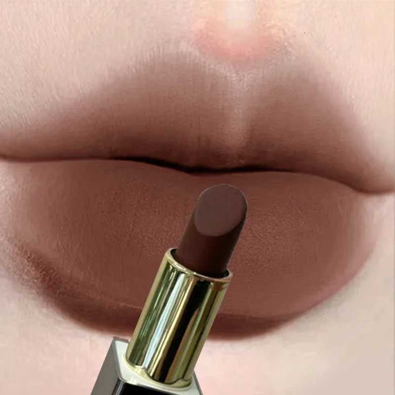 Sexy Matte Punk Dark Brown Lipstick Waterproof Lip Gloss Long Lasting NonStick Cup Smoked Matte Lipstick Korean Makeup Cosmetic W251027