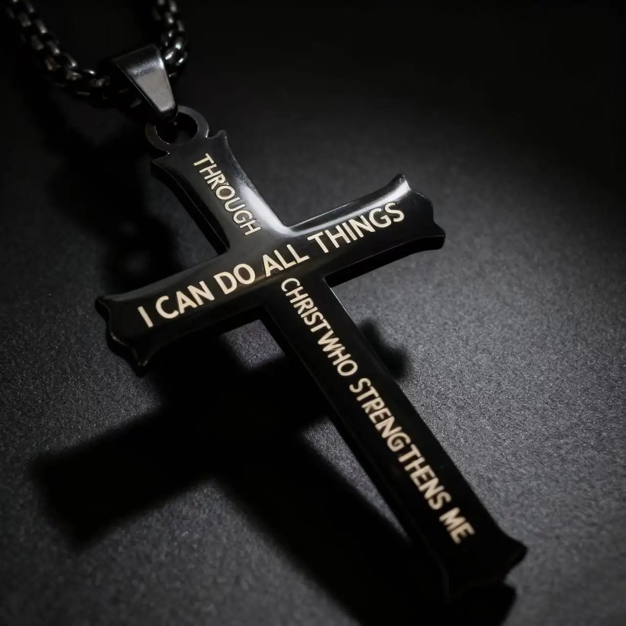 YQ Stainless Steel Cross Chain Necklace Pendant For Men Women Religious Jewelry Accessories 251020