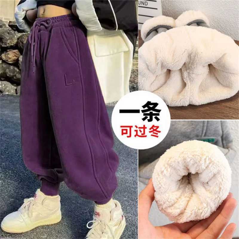 Girls Padded Warm Sweatpants Winter Boys Thicken Pants Children Plush Velvet Trousers Teenager Casual Snow Clothes 414 YearsT251027
