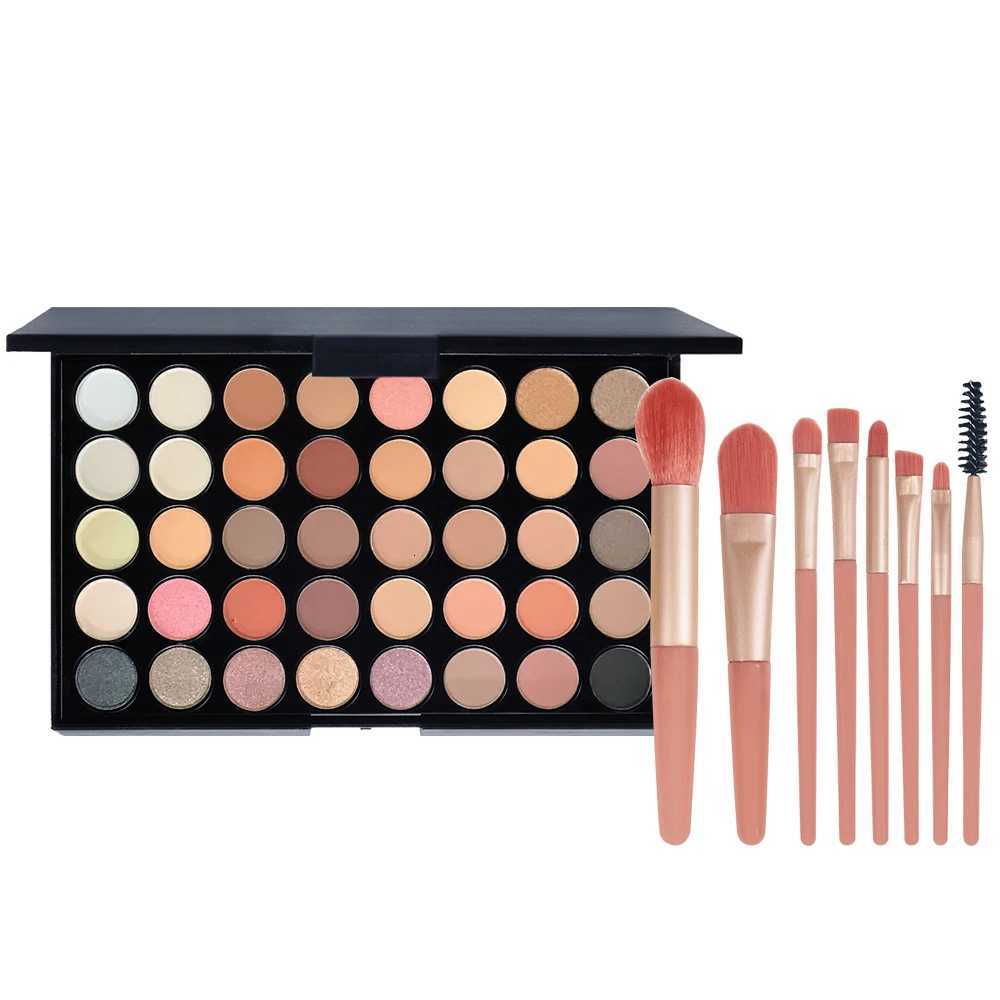 POPFEEL 40Color Eyeshadow Palette with 8 Pink Eyeshadow Brushes Matte Shimmer Shades for Everyday Makeup LonglastingXJ251027