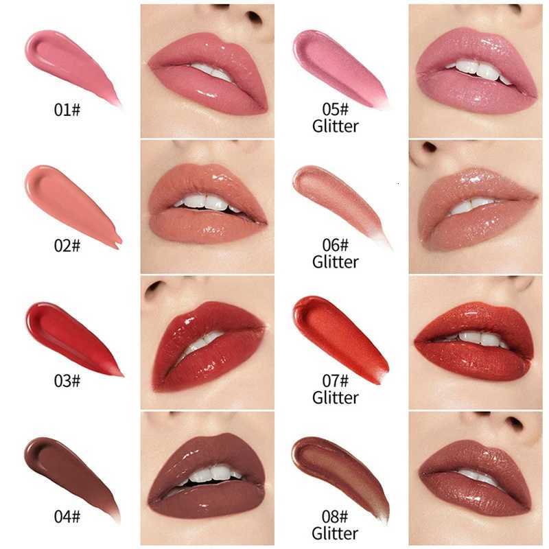 Water Glossy Mirror Lipstick Lasting Moisturizing Lip Balm Glitter Pearl Solid Lip Gloss Sexy Red Brown NonStick Cup Lip Tint W251027