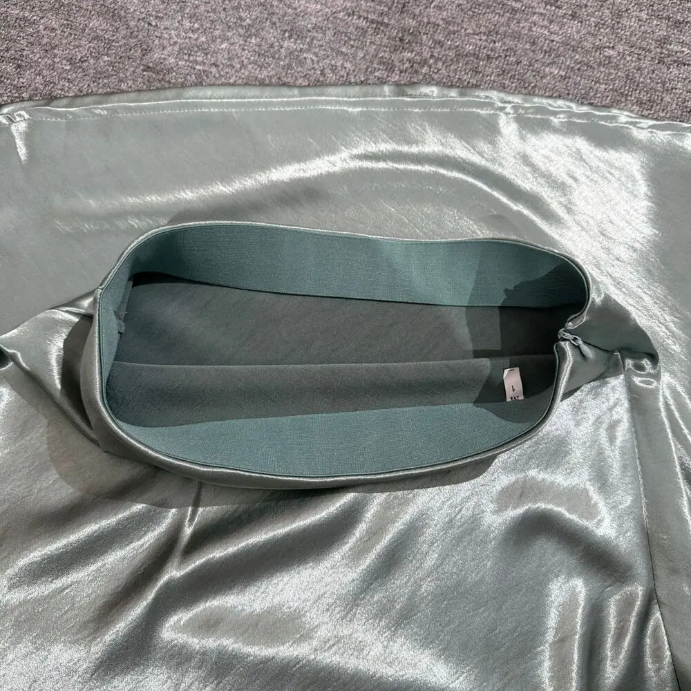 19 Colors 2026 In Women Spring Summer Gloss Satin Long Skirts Female Fashion Elegant High Waist Faldas 251027