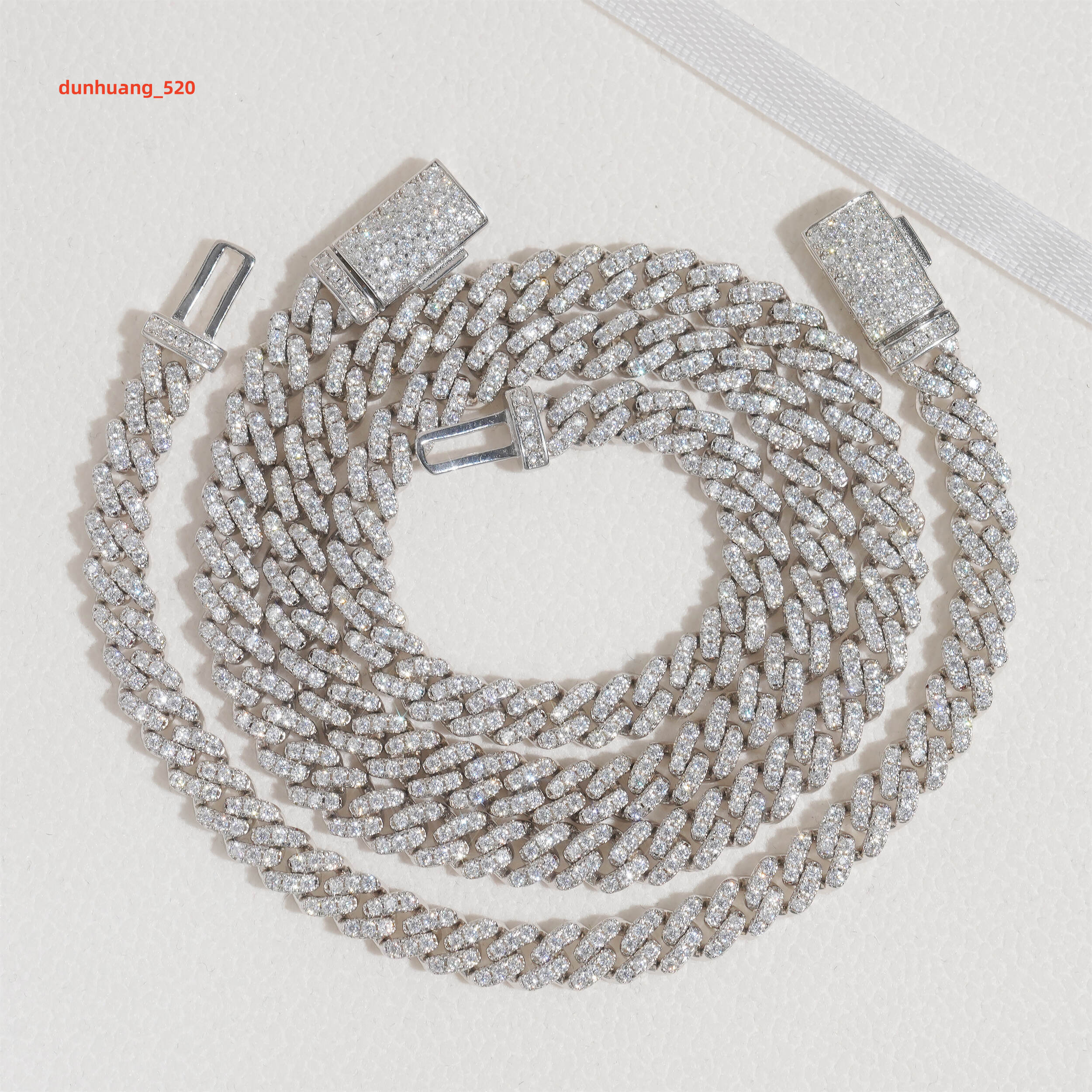 Pass Diamond Tester VVS Moissanite Diamond S925 Silver 6MM Cuban Bracelet Necklace Hip Hop Iced Out Jewelry Cuban Link Chain