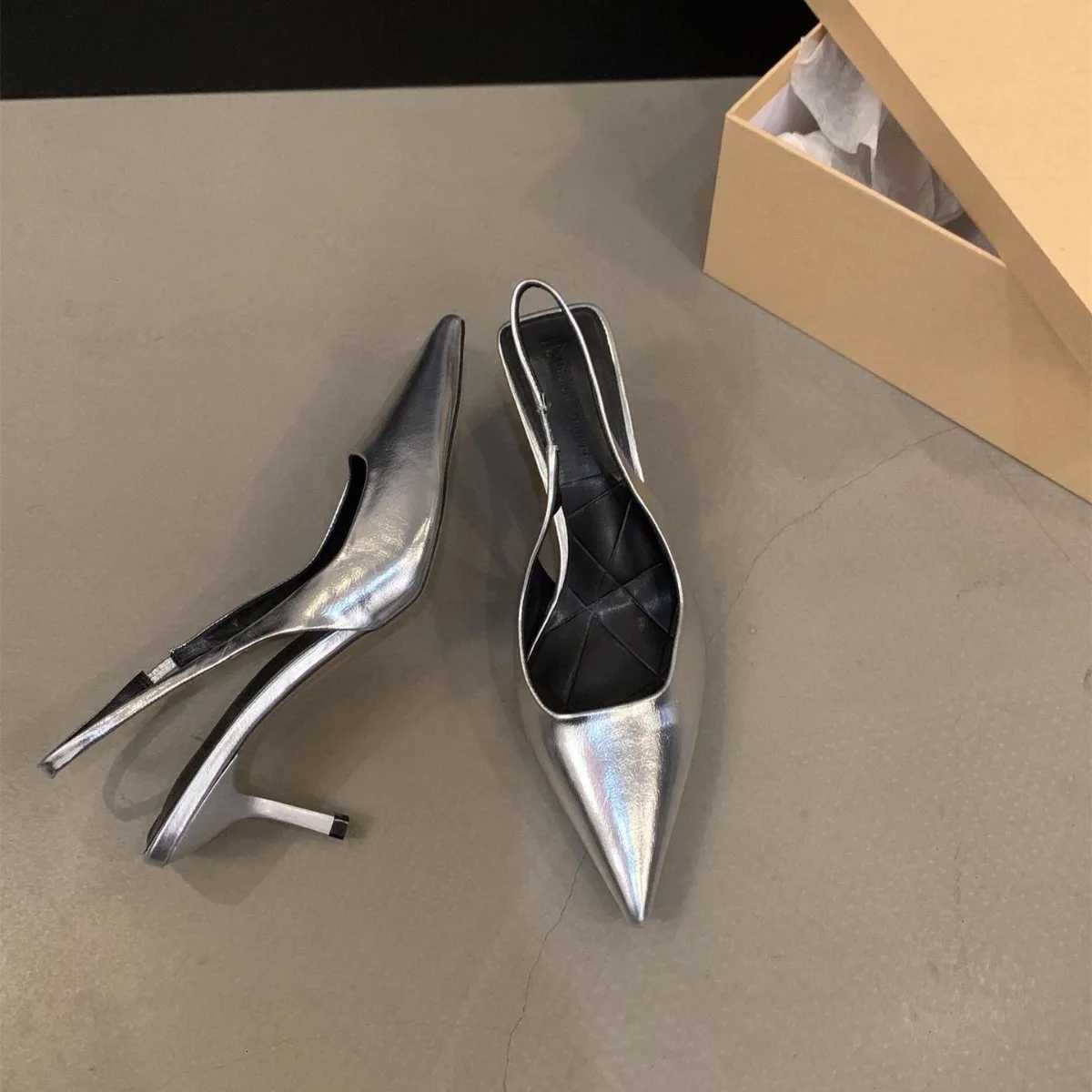 2024 Summer Sier Heels Pointed Toe Women Pumps Fi Slip Slingbacks Shoes Ladies Sexy Heel Party Dress SandaliasXJ251027